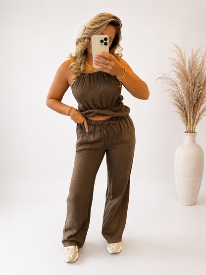 Juna hydrofiel co-ord set - Brown