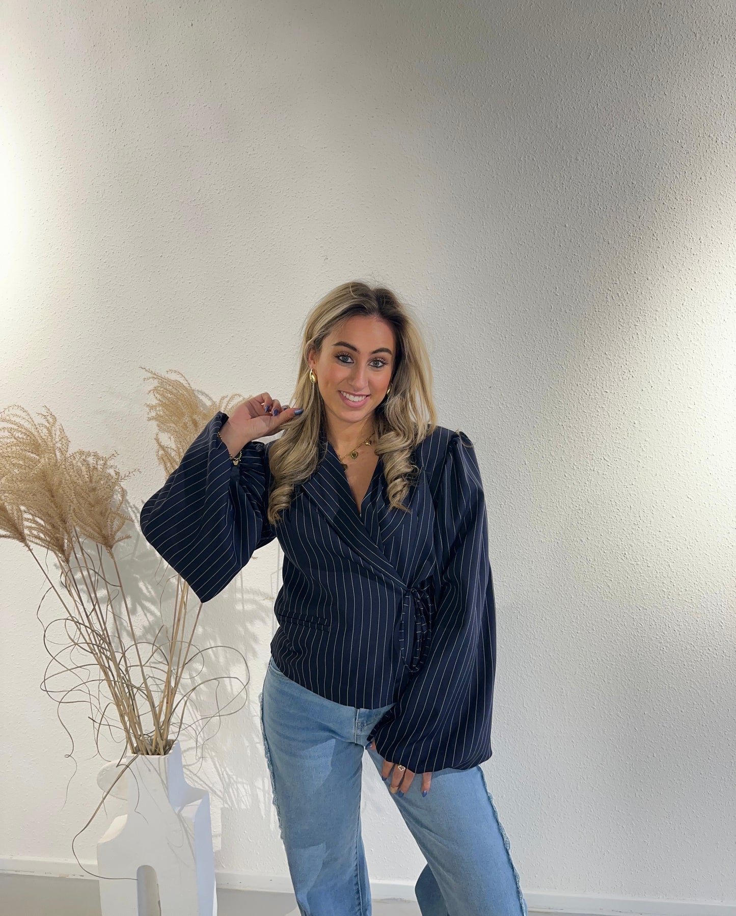 SKYLER OVERSLAG BLAZER - NAVY