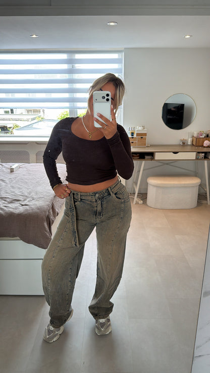 Sienna Barrel Jeans - VINTAGE BLUE
