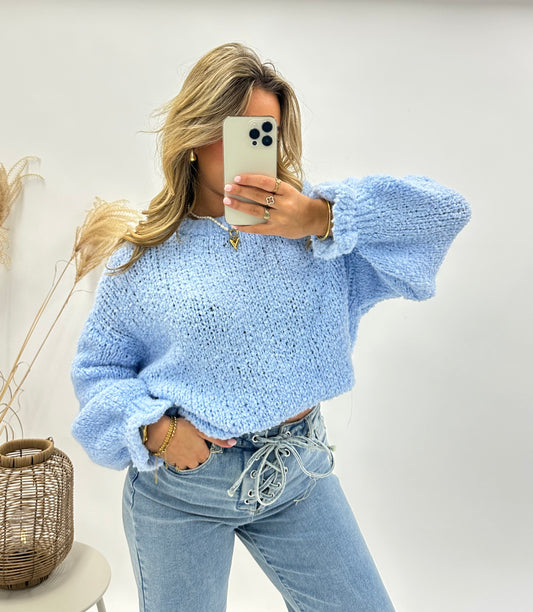 Belle trui teddy lichtblauw