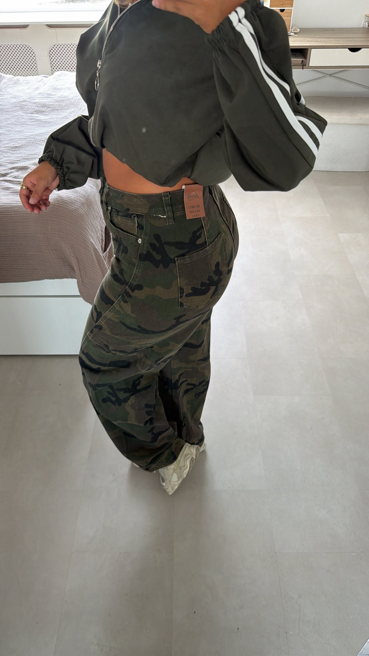 Sarah camo balloon jeans - GREEN