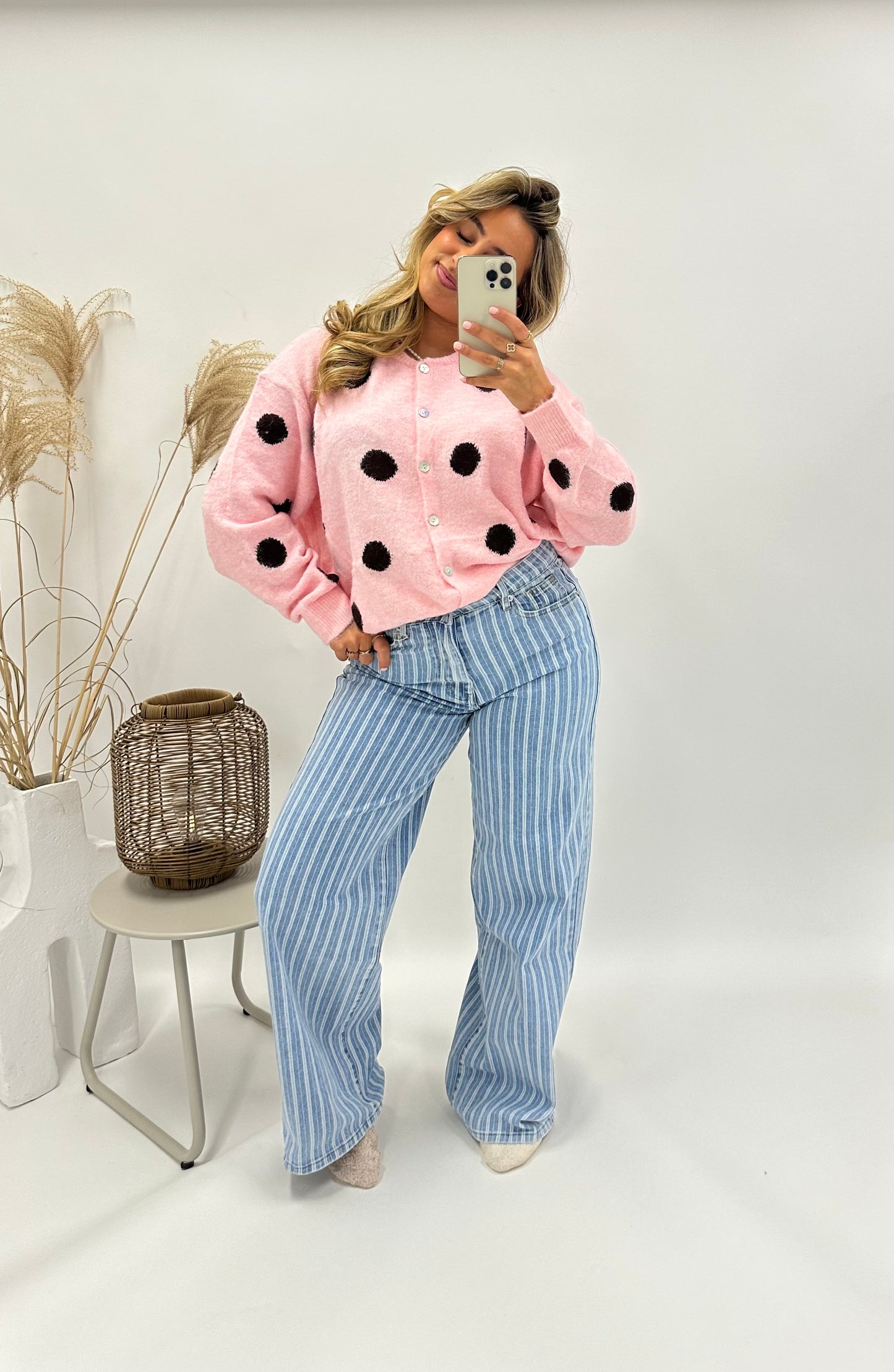 Tara trui polkadot roze