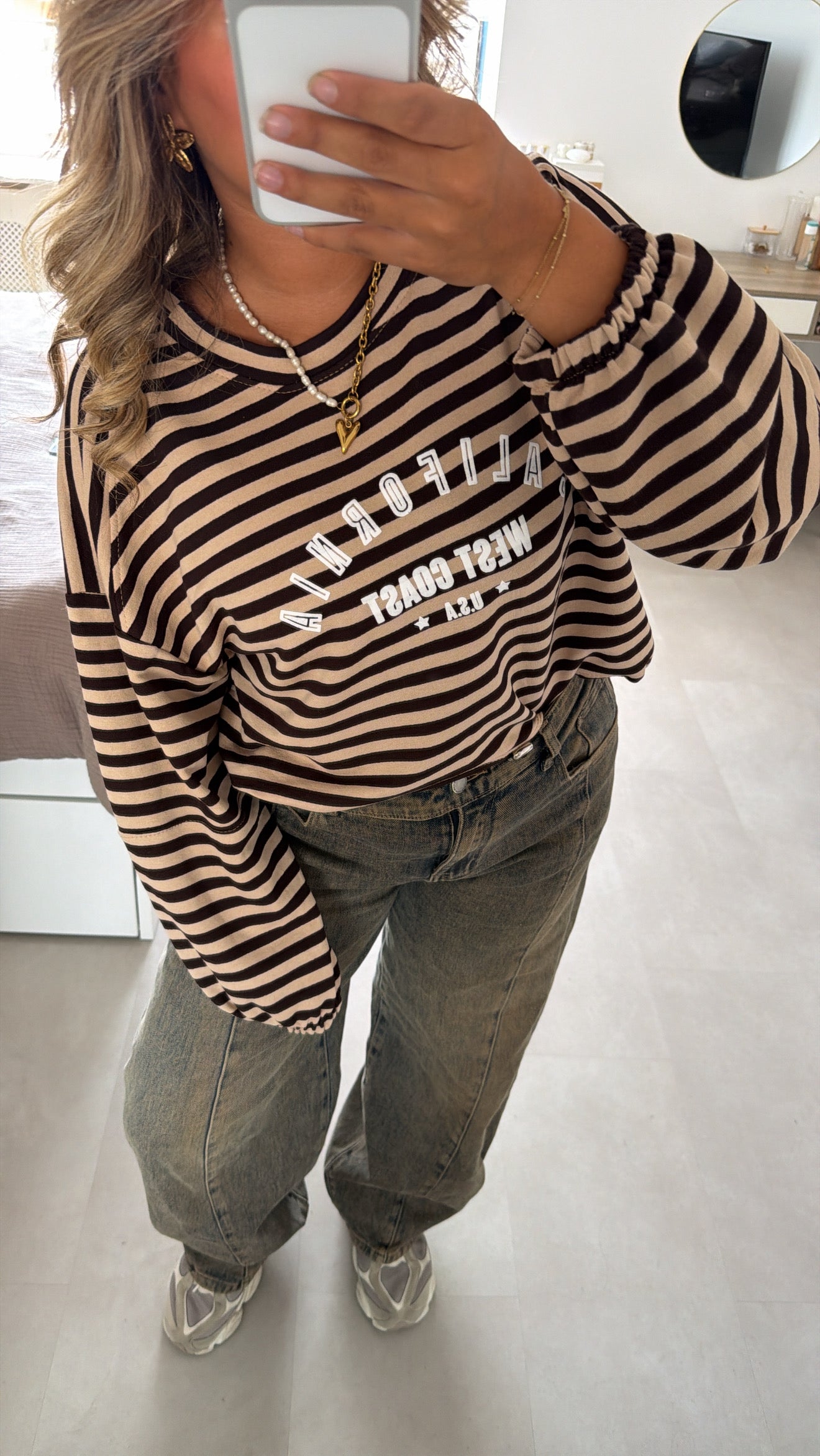 Ruby gestreepte Longsleeve - BROWN