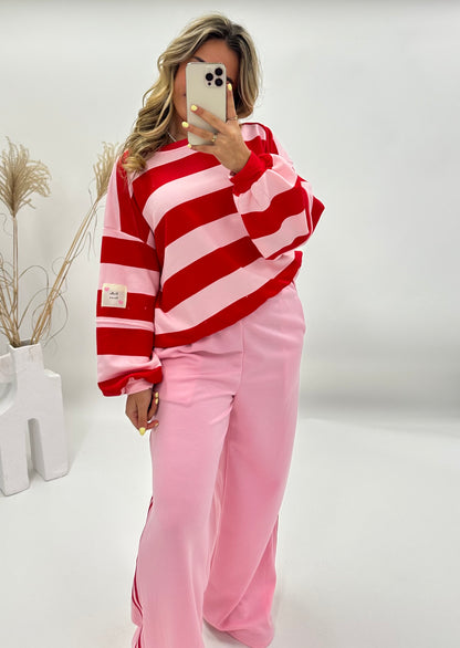 Wendy trui gestreept roze rood