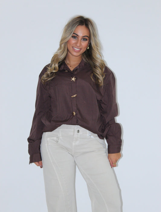 Cato blouse bruin