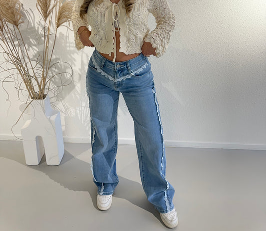 JEANS WIDE DAISY  - SPIJKERBLAUW