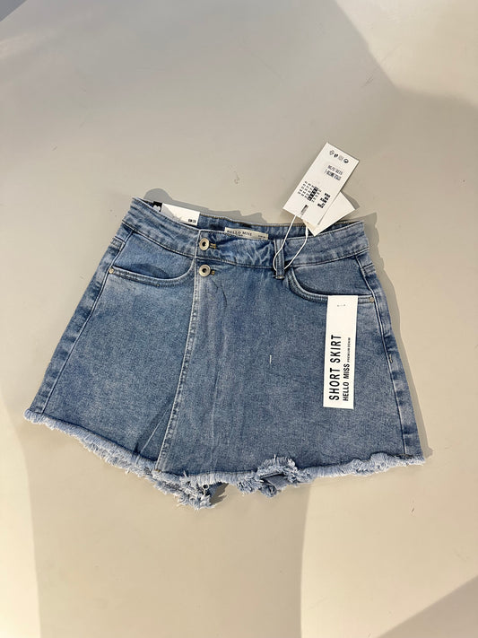 SPIJKERBROEKROKJE MAUD - BLAUW