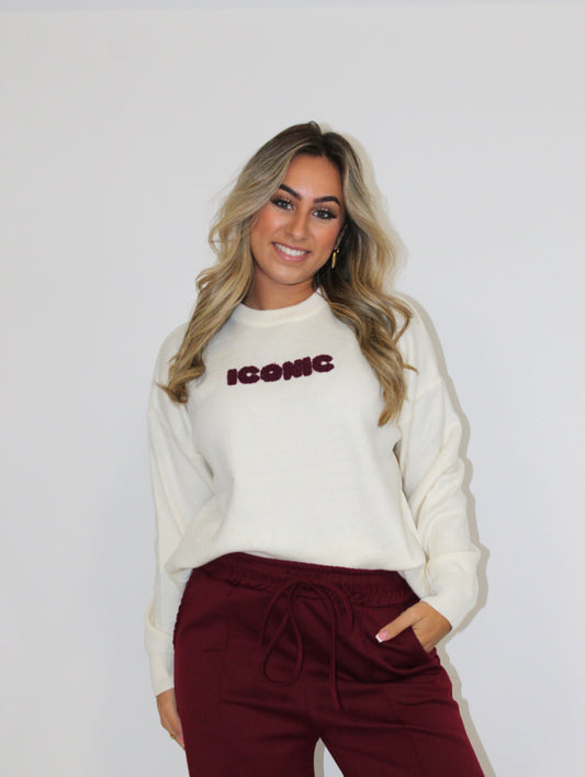 Xavy trui icon bordeaux