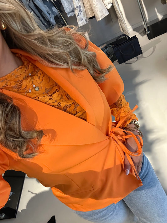 BLAZER OVERSLAG KORT - ORANJE